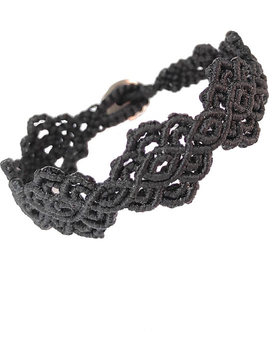 Macrame bracelet black, 17cm