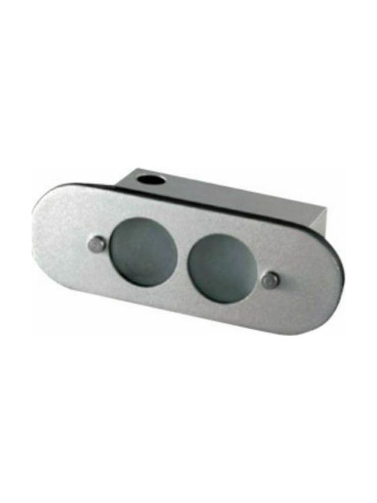 Aca Rectangle Metallic Recessed Spot with Socket G5.3 Silver 13.4x4.7cm.