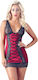 Cottelli Collection Lingerie Dress with Lace Cups Sexy Nightgown with Lace Red