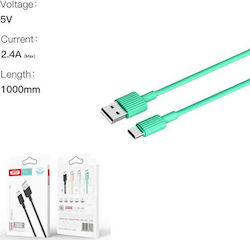 XO NB156 USB 2.0 Cable USB-C male - USB-A male Green 1m (16.005.0106)
