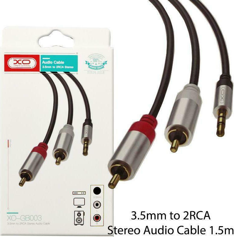 ATC Cable 3.5mm male RCA male Μαύρο 1.5m (GB003) Skroutz.gr