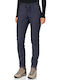 Elevated Women's Fabric Trousers Regular Fit Navy Blue
