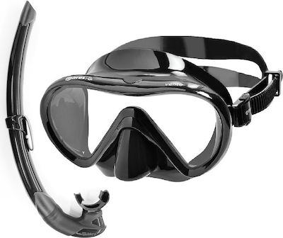Mares Silicone Diving Mask Set with Respirator Vento Set Μαύρη Black