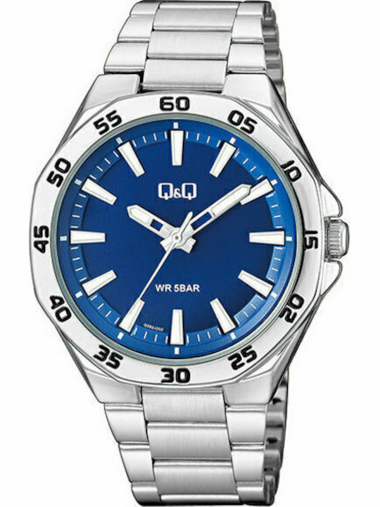 Q&Q Men's Watch 42mm Battery with Silver Metal Bracelet