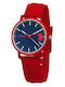 U.S. Polo Assn. Women's Watch with Red Rubber Strap