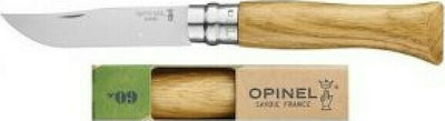 Opinel Νo.9 Inox Pocket Knife Brown with Blade made of Stainless Steel