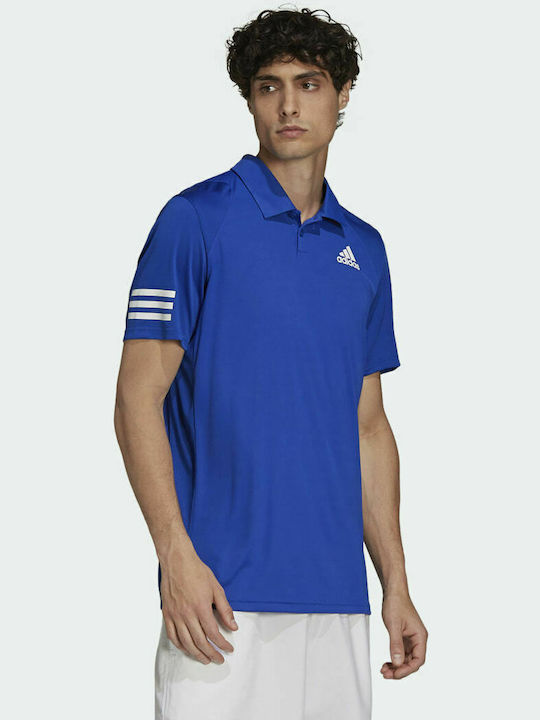 Adidas Tennis Club 3 Stripes Ανδρική Μπλούζα Polo Κοντομάνικη Bold Blue