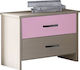 Wooden Kids Bedside Table Ν3 Latte-Lilac 50x35x43cm