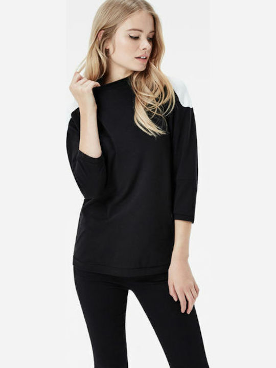 Damen Bluse mit 3/4 Ärmel Schwarz