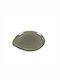 Art et Lumiere Plate Shallow Oval Glass Grey 28x25cm