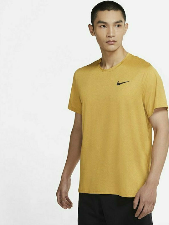 Nike Training Hyperdry Αθλητικό Ανδρικό T-shirt Κίτρινο με Λογότυπο