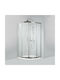 Karag Inox 200 Καμπίνα Ντουζιέρας Ημικυκλική με Συρόμενη Πόρτα 90x90x190cm Clear Glass