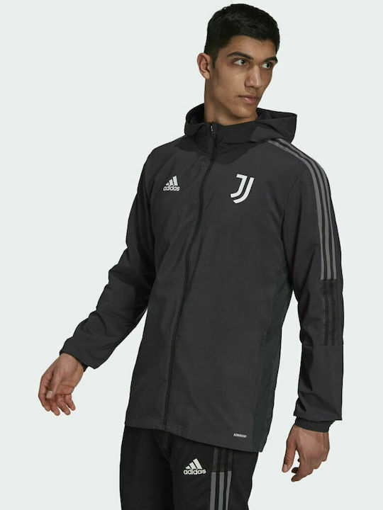 Adidas Juventus Tiro Presentation Ανδρικό Μπουφάν Αδιάβροχο Γκρι