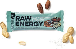 Bombus Μπάρα Raw / Ενέργειας με Salty Caramel & Peanuts Χωρίς Προσθήκη Ζάχαρης 50gr