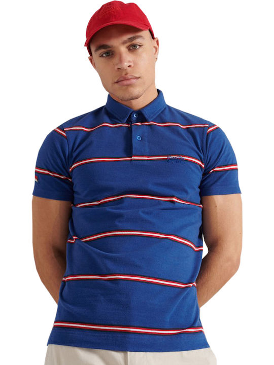 Superdry Polo Short Sleeve Blouse Blue