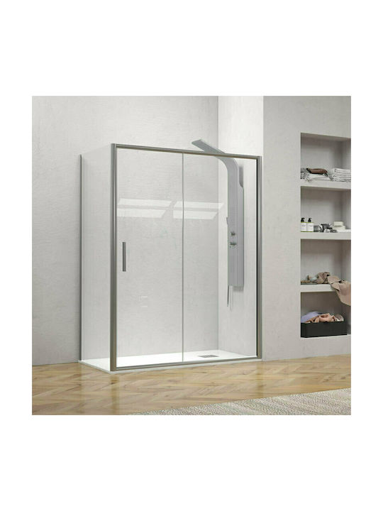 Karag Efe 400 NP-10 Καμπίνα Ντουζιέρας με Συρόμενη Πόρτα 150x80x190cm Clear Glass Nero