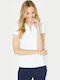 Nautica Women's Polo Blouse Short Sleeve White