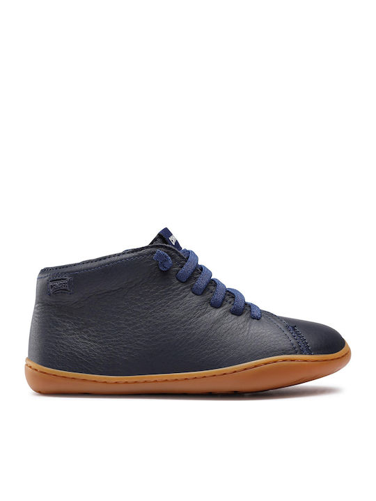 Peu Cami Anatomical Leather Kids Boots with Zipper Blue