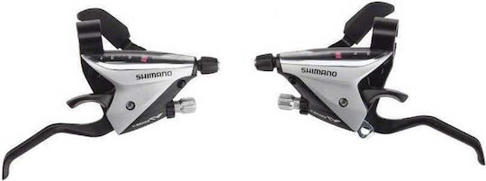 Shimano ST-EF65 Schalthebel Fahrradgeschwindigkeiten 3 x 9SP 2 Finger-BL Silber