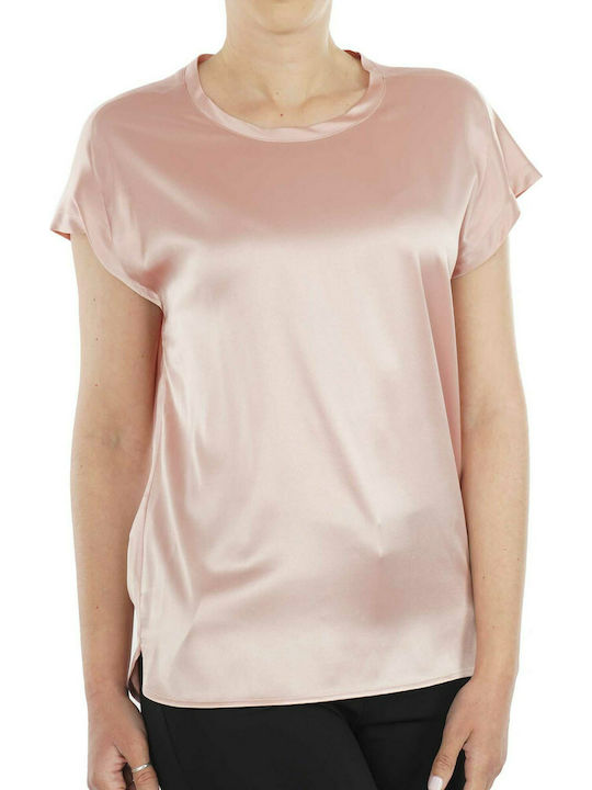 Pinko Женска лятна блуза сатенена Къс ръкав Розов