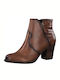 Tamaris Leather Women's Ankle Boots Burgundy