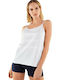 Women's Athletic Blouse with Straps White