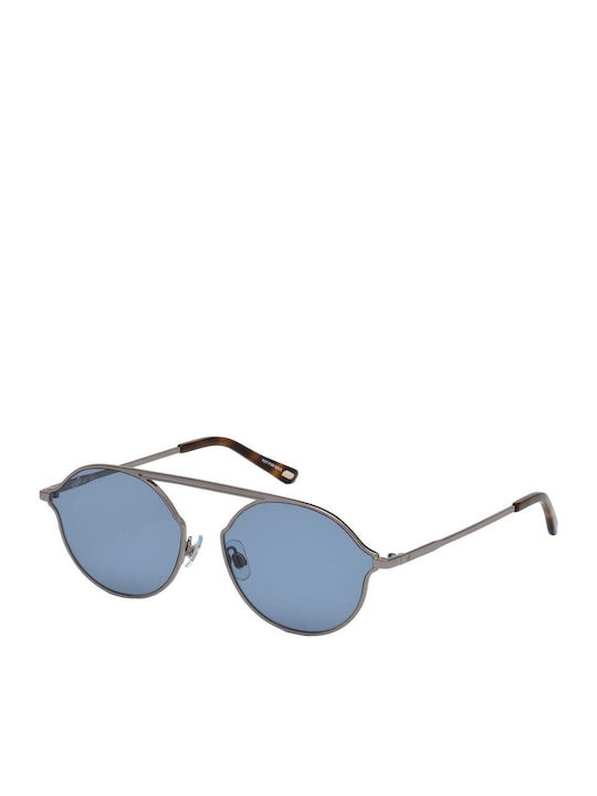 Web Unisex Sunglasses with Gray Metal Frame and...