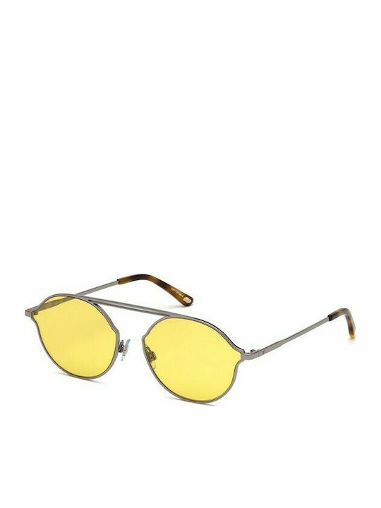 Web Sunglasses with Silver Metal Frame and Yellow Lens WE0198 14J