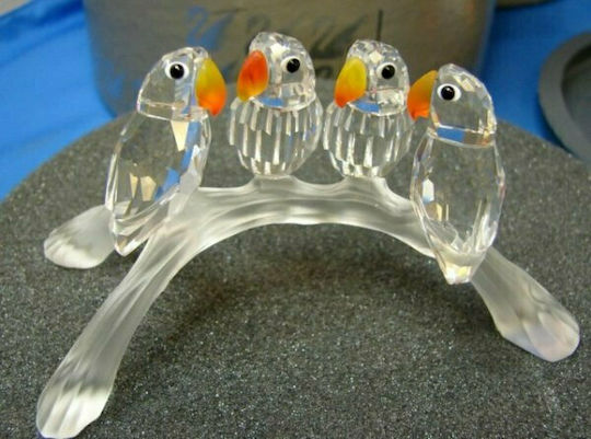 Swarovski Decorativ Pasăre din Cristal Papagali așezați pe o ramură 5cm 1buc Swarovski Decorativ Pasăre din Cristal Papagali așezați pe o ramură 5cm 1buc