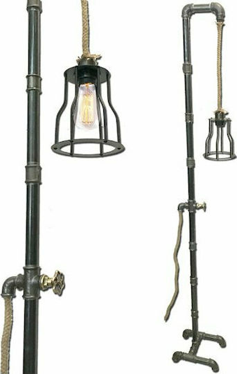 Floor Lamp H178xW20cm. with Socket for Bulb E27 Silver
