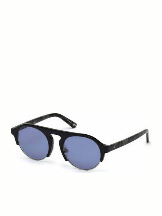 Web Men's Sunglasses with Black Plastic Frame and Blue Lens WE0224 05V