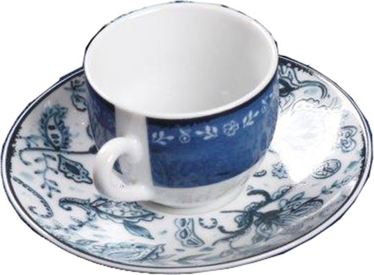 Cryspo Trio Mediterraneo Set of Cups Coffee Porcelain Blue 100ml 6pcs