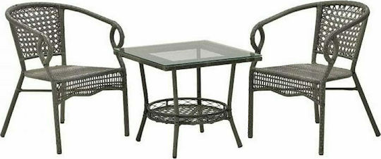 Click Garten- und Outdoor-Möbelsets für kleinen Balkon 3 Stück Grau