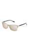 Unisex Sunglasses with Beige Horn-Rimmed Frame and Gold Lens