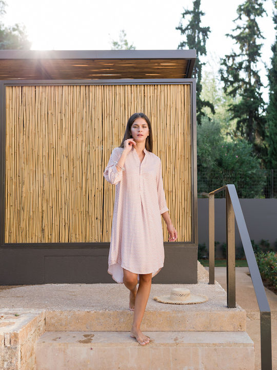 Pink Label Feminin Scurt Rochie de Plajă Bej
