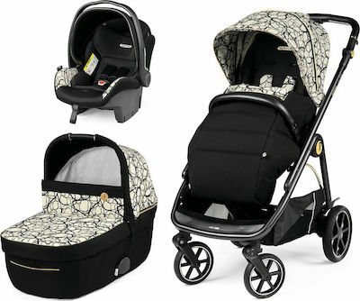 Peg Perego Veloce SL Modular 3 in 1 Adjustable 3 in 1 Baby Stroller Suitable for Newborn Graphic Gold 10.7kg 02828AB50RO01
