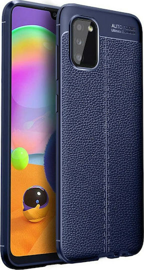 Ancus Autofocus Shock Proof Задна корица Изкуствена кожа Тъмносин (Galaxy A02s)