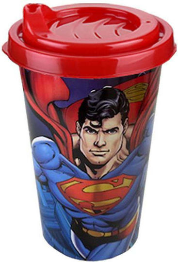 TnS Superman Κούπα Πλαστική με Καπάκι Πολύχρωμη