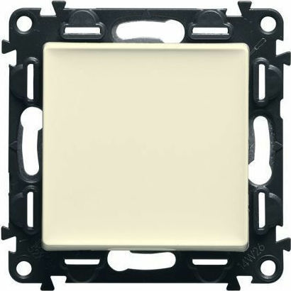 Legrand Valena Life Comutator De Perete Cu Buton De Apăsare Fără Ramă NO-NC Încastrat 6A 250V În Culoare Bej 752211