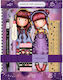 Santoro The Duet Kinder Schreibwarenset mit Radiergummi, Notizbuch, Mechanischer Bleistift und Lineal The Duet 5Stück