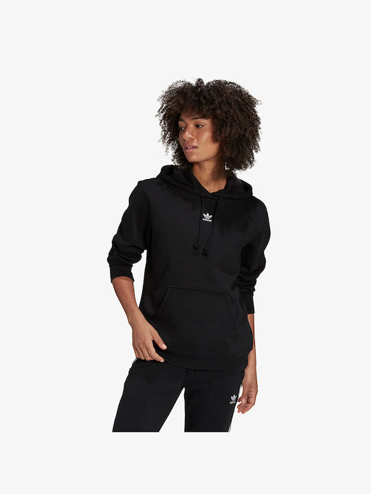 Adidas Adicolor Essentials Γυναικείο Φούτερ με Κουκούλα Μαύρο