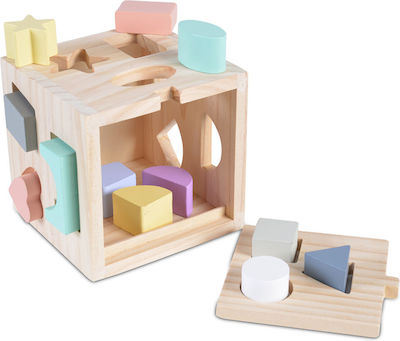 Moni Shape Sorting Toy Εκπαιδευτικός Κύβος made of Wood for 18++ Months