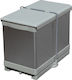 Gollinucci Recycling Metal Cupboard Bin 21lt Gray