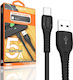Moxom CC-80 Braided USB 2.0 Cable USB-C Male - USB-A Black 1m