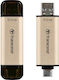 Transcend JetFlash 930C 512GB USB 3.1 Stick cu conexiune USB-A & USB-C Aur