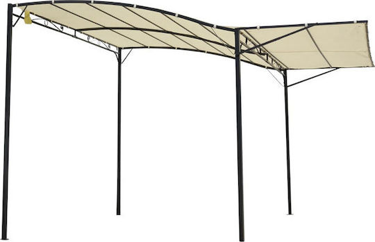Garden Pergola from Metallic with Ceiling in Beige Colour 300x250x250cm