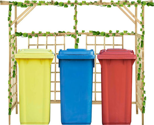 Pergolă De Grădină Din Lemn Cu Design În Grilă Pătrat În Culoare Bej 200x80x168cm