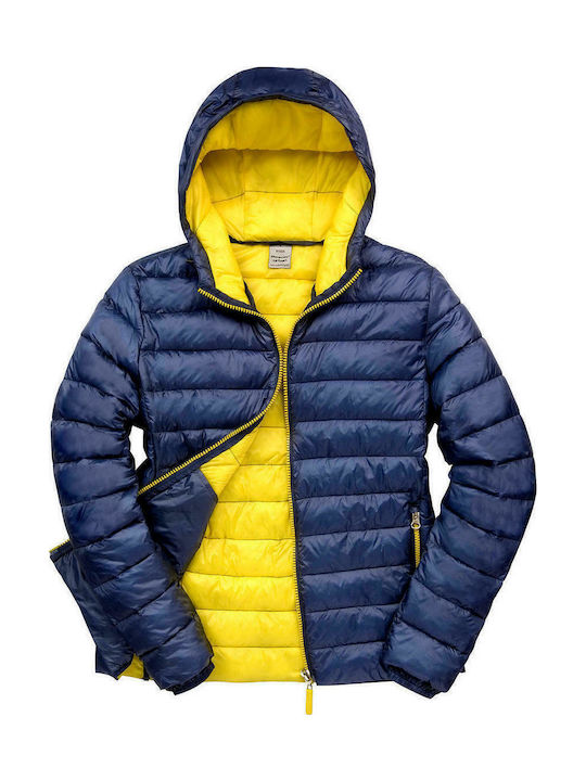 Bird Wasserdichtes Kinder Gestepptes Kurzes Jacke mit Kapuze Navy Blau
