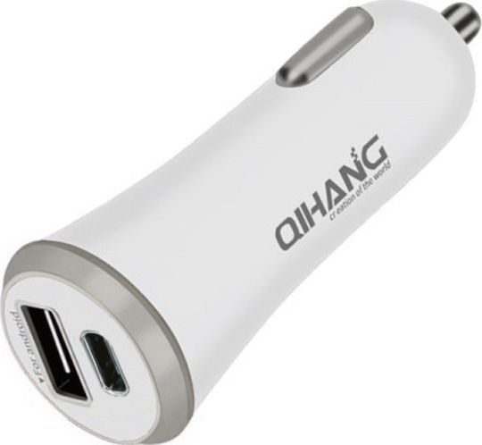 QIHANG QH-D28 Car Charger 3A Fast Charging with Ports: 1xUSB 1xType-C