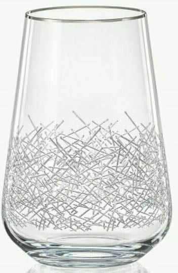 Bohemia Sandra Platinum Wasserbrillen aus Kristall 380ml 6 Stück
